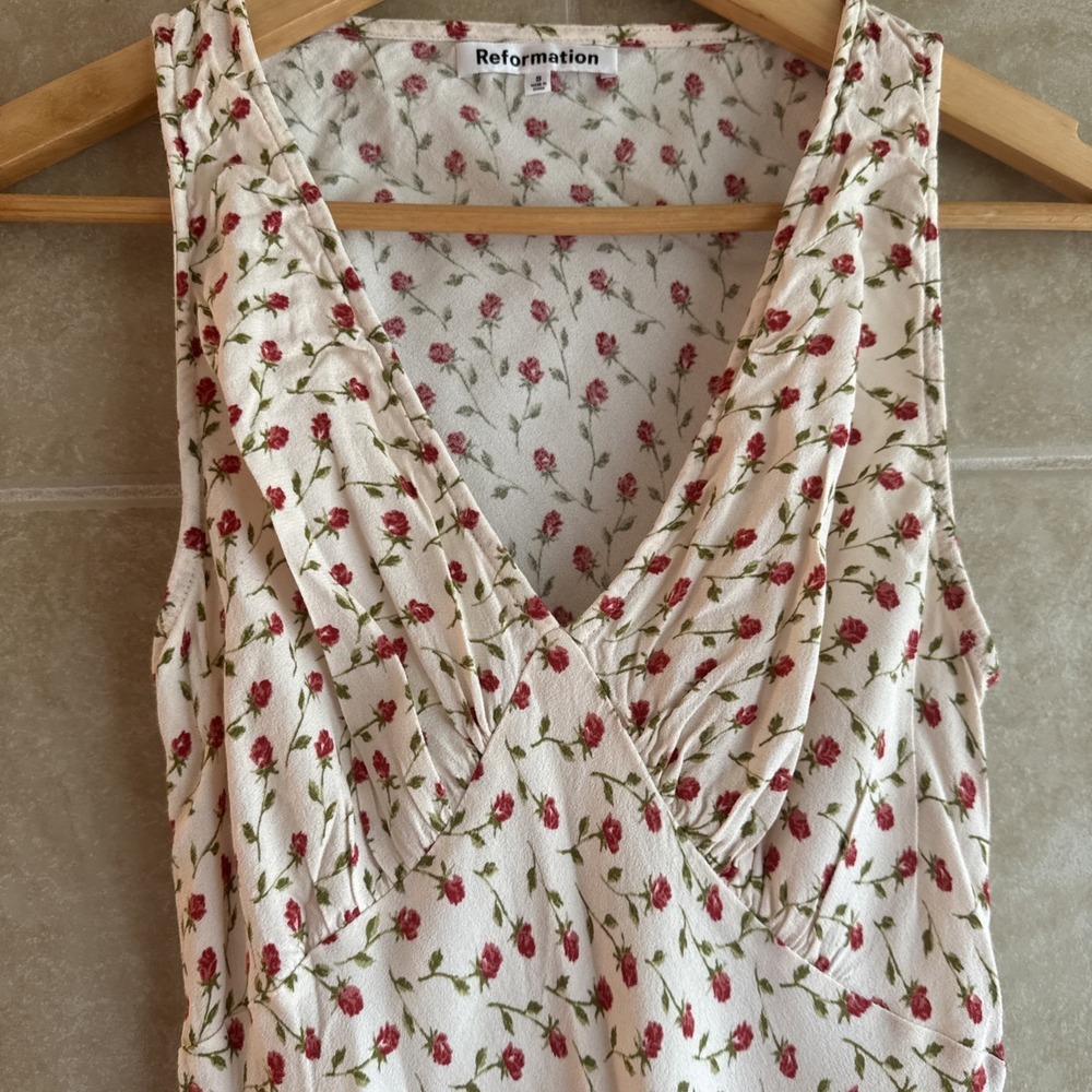 Reformation Calix Ivory Madison Floral Mini Dress Size Small Fairy Coquette Grad - Picture 6 of 16
